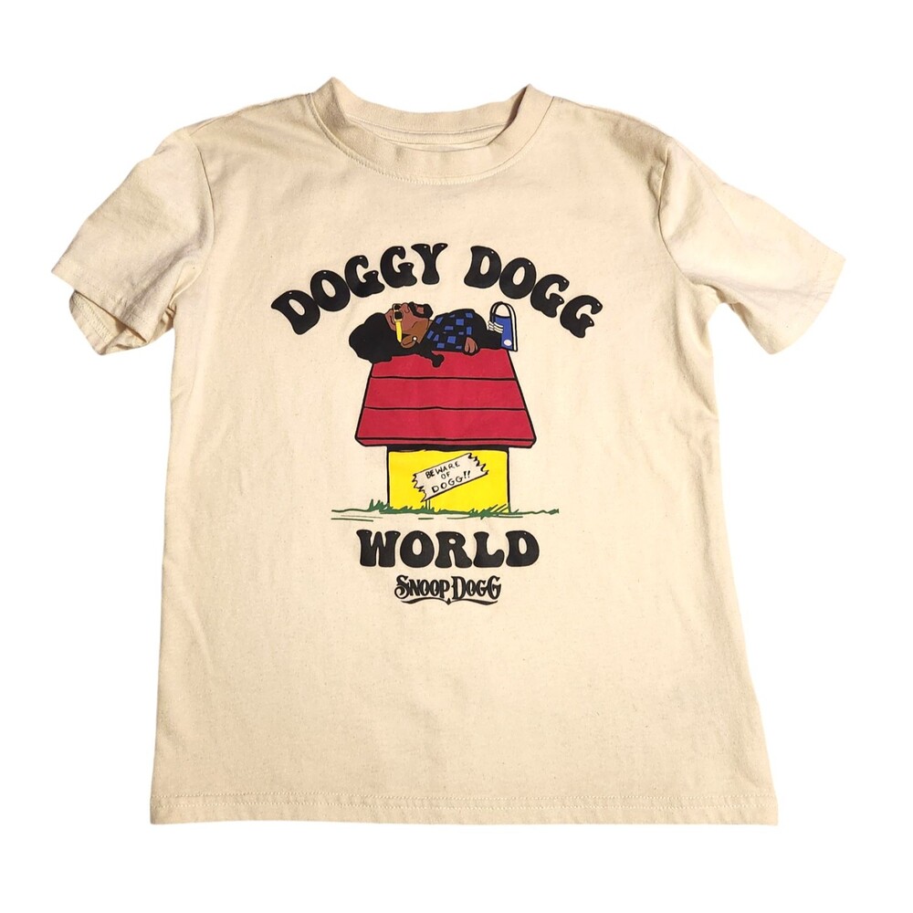 Dogg Supply Tshirt Short Sleeves Cream w/ Doggy Dogg World Kids Size M(8)